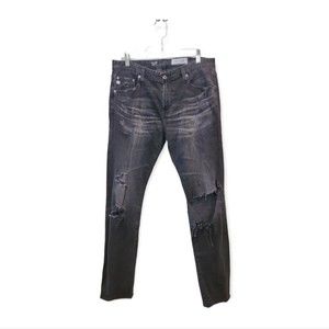 AG ADRIANO GOLDSCHMIED THE TELLIS BLACK DISTRESSED JEANS SIZE 32R.